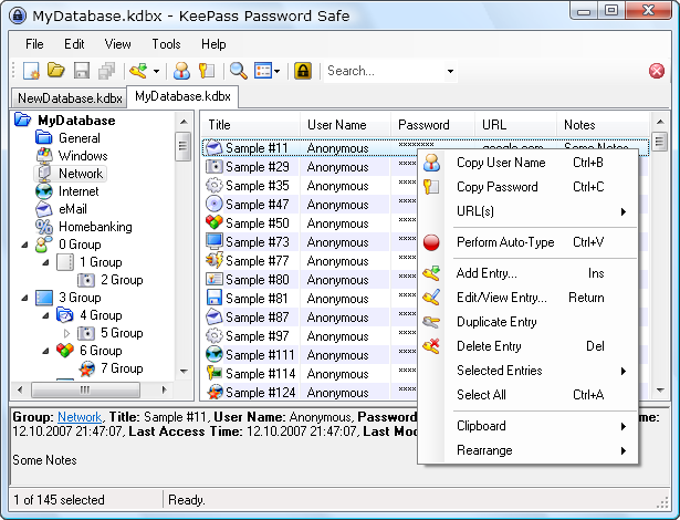 Screenshot keepass