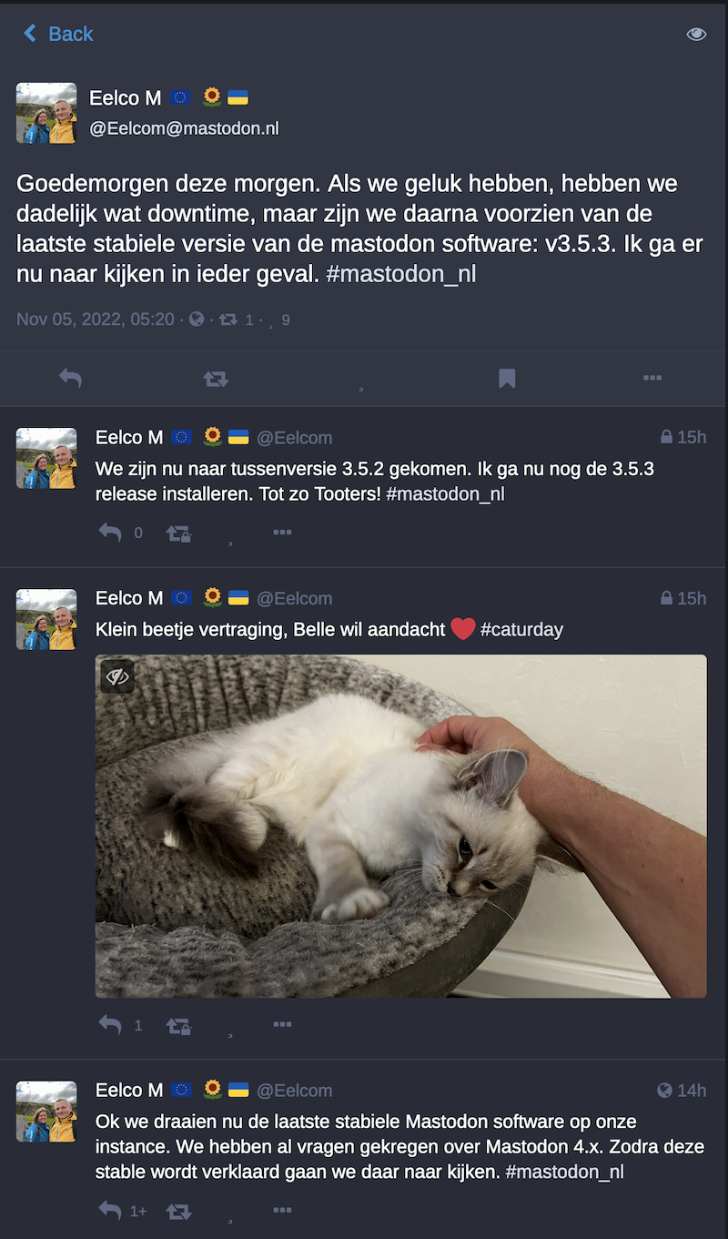 Progress posts on mastodon.nl