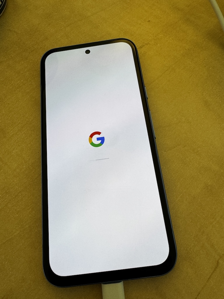 Google Pixel 8a just booting up