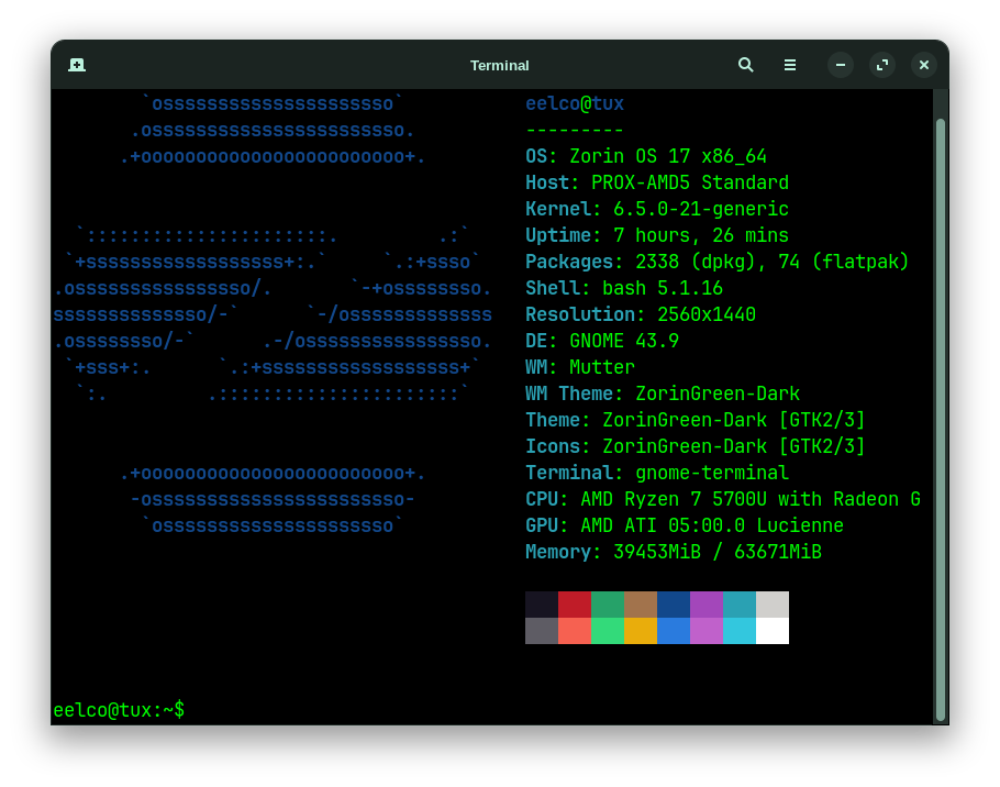 Slimbook running Zorin 17